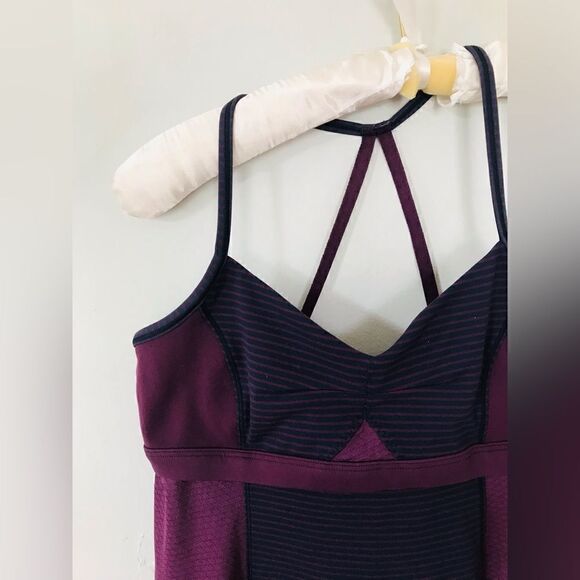 LULULEMON Bend and Flow Tank Top Hyper Stripe Gym Hot Yoga Spin EUC - Picture 2 of 5